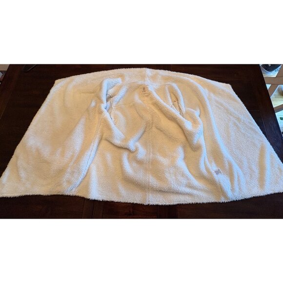 Gaiam Womens Asymmetrical Open Front Cardigan Jacket XL Beige Cozy Sherpa Lined - Picture 10 of 15